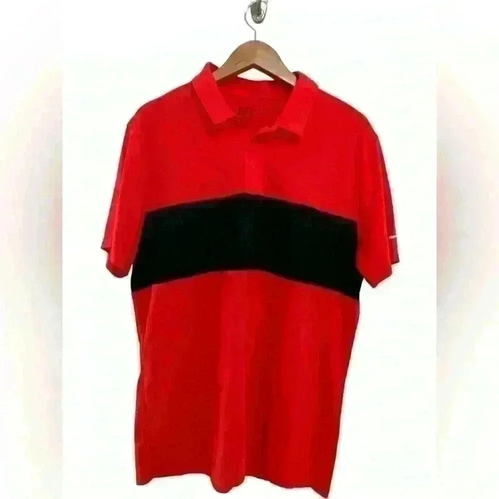 **Final Sale” Nike Dri Fit Men’s Orange & Black Golf Polo